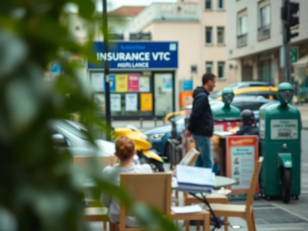 Un chauffeur VTC examine un contrat d'assurance au volant de son véhicule, l'air concentré.